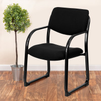 Flash Furniture Black Fabric Executive Side Chair with Sled Base BT-508-BK-GG